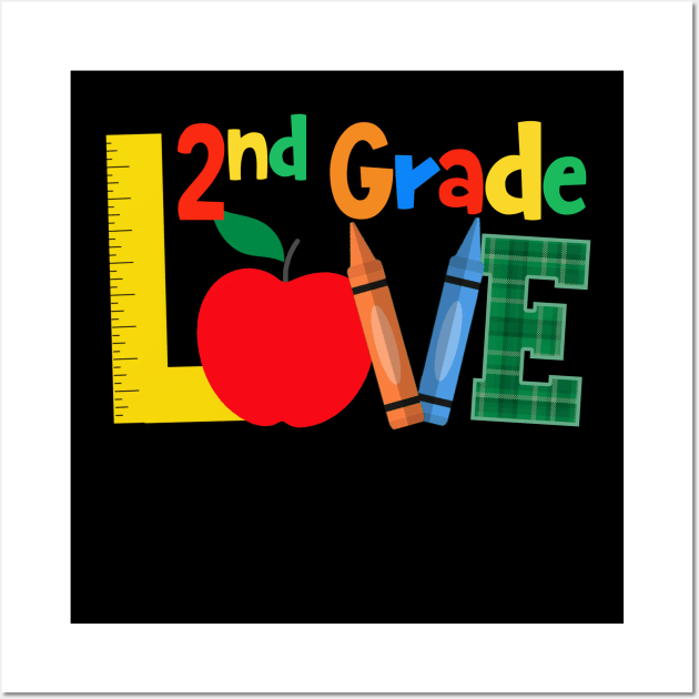 2nd Grade Love Shirt Teacher Student Classroom Gift Tools, Back to School Wall Art by FONSbually